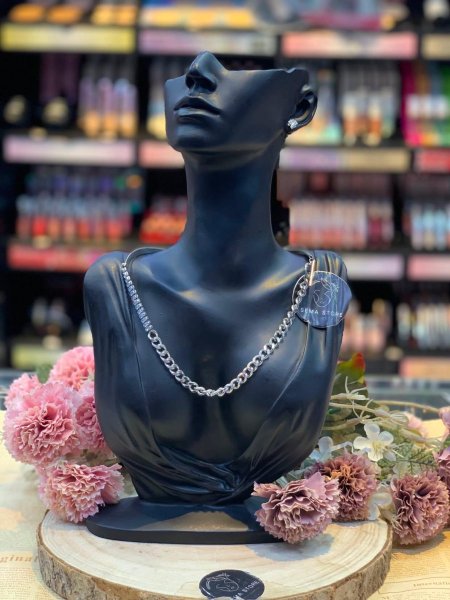 قلادة (Necklace) ستانلس لون فضي