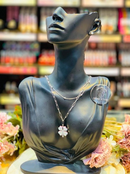 قلادة (Necklace) ستانلس لون فضي