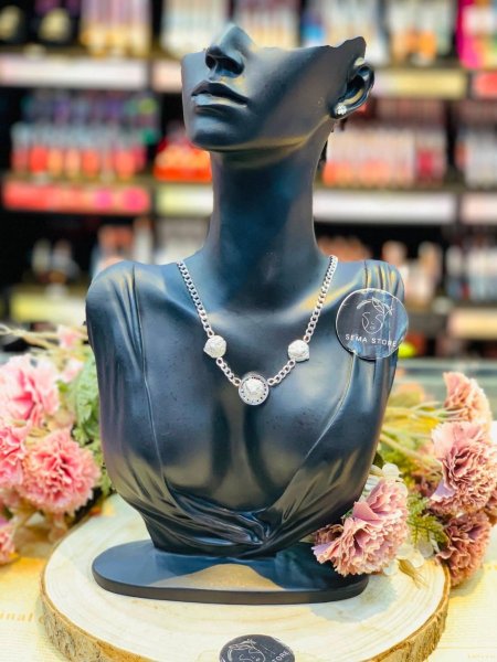 قلادة (Necklace) ستانلس لون فضي