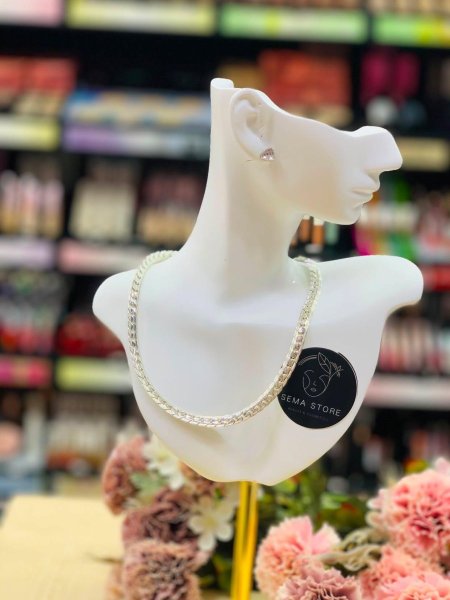 قلادة (Necklace) ستانلس لون فضي