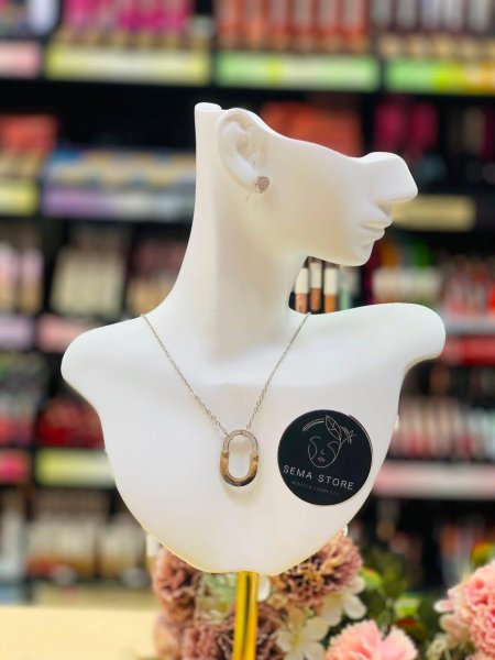 قلادة (Necklace) ستانلس لون فضي